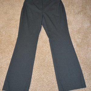 White House Black Market Women's Slim Boot Pinstripe Pants Size 8 Charcoal Gray
